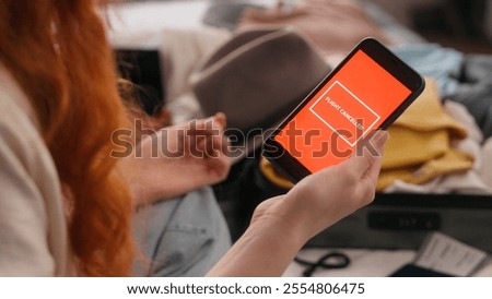 Similar – Image, Stock Photo Unrecognizable traveling woman in forest