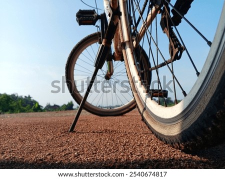 Similar – Image, Stock Photo bent rear wheel of an old bicycle