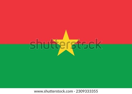 The flag of Burkina Faso. Flag icon. Standard color. Standard size. Rectangular flag. Computer illustration. Digital illustration. Vector illustration.