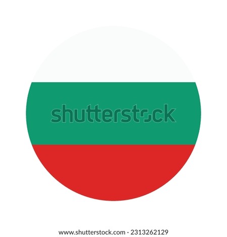 The flag of Bulgaria. Flag icon. Standard color. Round flag. Computer illustration. Digital illustration. Vector illustration.