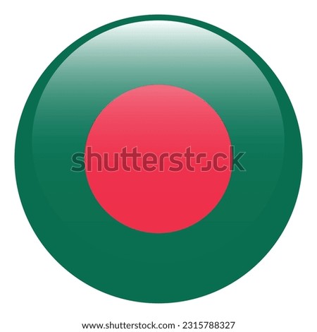 The flag of Bangladesh. Flag icon. Standard color. A round flag. 3d illustration. Computer illustration. Digital illustration. Vector illustration.
