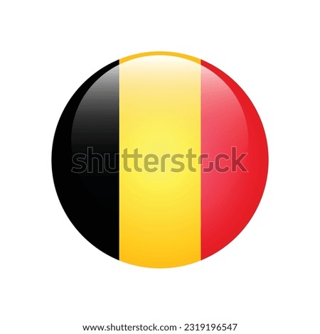 The flag of Belgium. Flag icon. Standard color. The round flag. 3d illustration. Computer illustration. Digital illustration. Vector illustration.