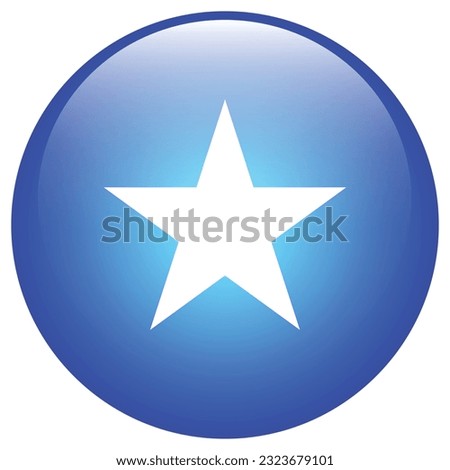 The flag of Somalia. Flag icon. Standard color. Circle icon flag. 3d illustration. Computer illustration. Digital illustration. Vector illustration.