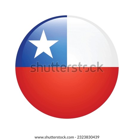 The flag of Chile. Flag icon. Standard color. Circle icon flag. 3d illustration. Computer illustration. Digital illustration. Vector illustration.