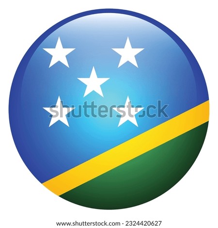 Flag of Solomon Islands. Flag icon. Standard color. Circle icon flag. 3d illustration. Computer illustration. Digital illustration. Vector illustration.