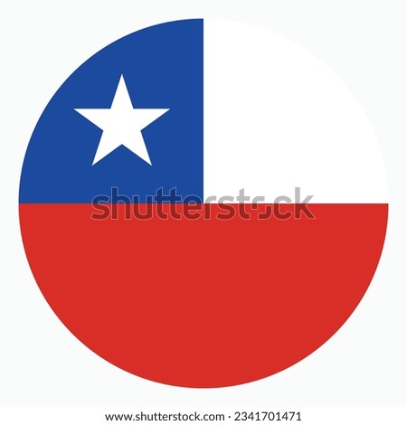 The flag of Chile. Flag icon. Standard color. Circle icon flag. Computer illustration. Digital illustration. Vector illustration.