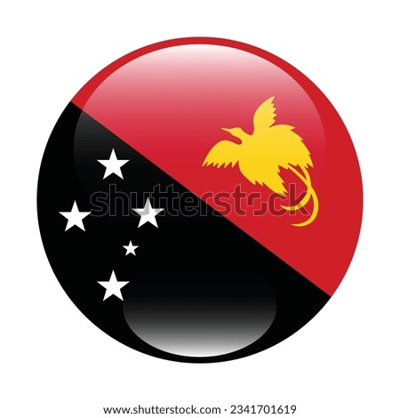 Flag of Papua New Guinea. Flag icon. Standard color. Circle icon flag. 3d illustration. Computer illustration. Digital illustration. Vector illustration.