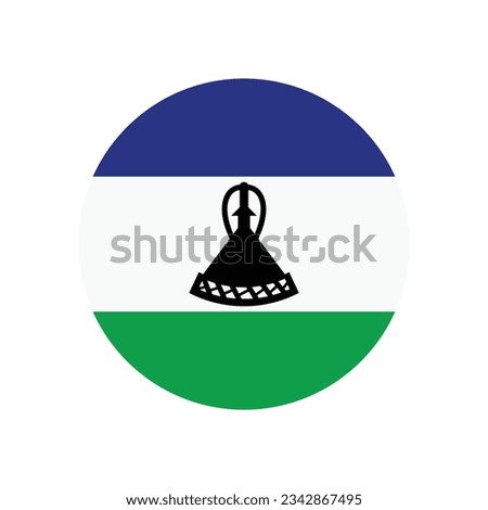 Flag of Lesotho. Flag icon. Standard color. Circle icon flag. Computer illustration. Digital illustration. Vector illustration.