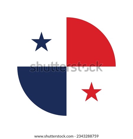 The flag of Panama. Flag icon. Standard color. Circle icon flag. Computer illustration. Digital illustration. Vector illustration.
