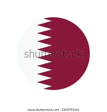 The flag of Qatar. Flag icon. Standard color. Circle icon flag. 3d illustration. Computer illustration. Digital illustration. Vector illustration.