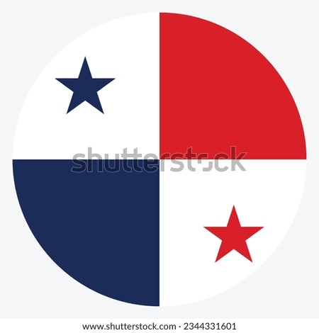 The flag of Panama. Flag icon. Standard color. Circle icon flag. Computer illustration. Digital illustration. Vector illustration.