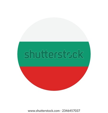 The flag of Bulgaria. Flag icon. Standard color. Circle icon flag. Computer illustration. Digital illustration. Vector illustration.