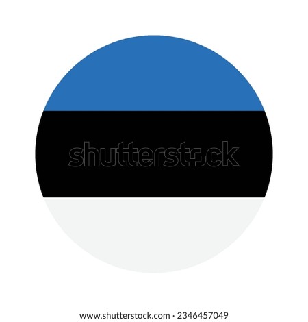 Flag of Estonia. Flag icon. Standard color. Circle icon flag. Computer illustration. Digital illustration. Vector illustration.