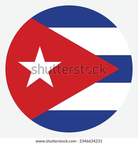 The flag of Cuba. Flag icon. Standard color. Circle icon flag. Computer illustration. Digital illustration. Vector illustration.