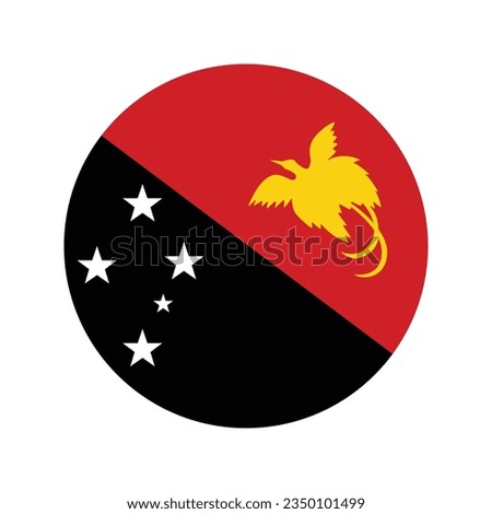 Flag of Papua New Guinea. Flag icon. Standard color. Circle icon flag. Computer illustration. Digital illustration. Vector illustration.