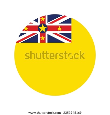 The flag of Niue. Flag icon. Standard color. Circle icon flag. Computer illustration. Digital illustration. Vector illustration.