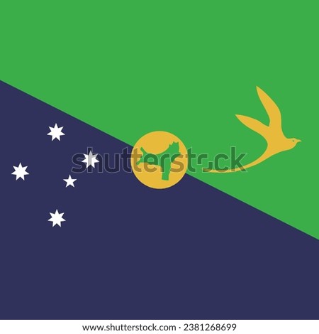 Flag of Christmas Island. Flag icon. Standard color. A square flag. Computer illustration. Digital illustration. Vector illustration.