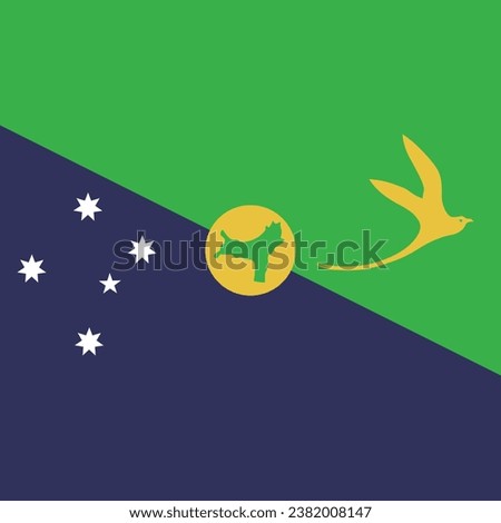 Flag of Christmas Island. Flag icon. Standard color. A square flag. Computer illustration. Digital illustration. Vector illustration.