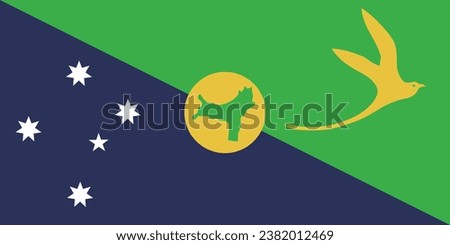 Flag of Christmas Island. Flag icon. Standard color. Standard size. A rectangular flag. Computer illustration. Digital illustration. Vector illustration.