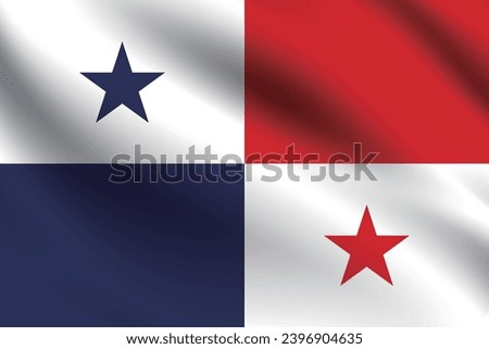 The flag of Panama. The official ratio. The wavy flag. Standard size. Standard color. Flag icon. 3d illustration. Digital illustration. Computer illustration. Vector illustration.