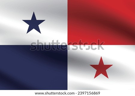The flag of Panama. The official ratio. The wavy flag. Standard size. Standard color. Flag icon. 3d illustration. Digital illustration. Computer illustration. Vector illustration.
