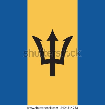 Barbados flag. Flag icon. Standard color. A square flag. Square icon. Computer illustration. Digital illustration. Vector illustration.
