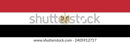 Egypt flag. Flag icon. Standard color. A long banner. Computer illustration. Digital illustration. Vector illustration.
