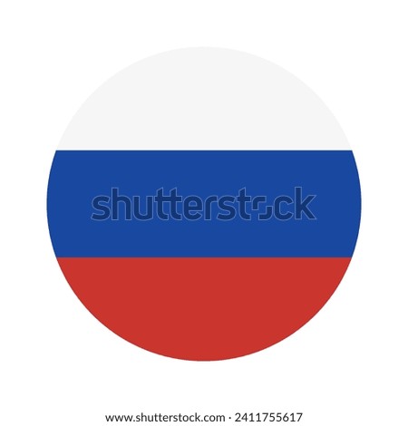 Russia flag. Button flag icon. Standard color. Circle icon flag. Computer illustration. Digital illustration. Vector illustration.