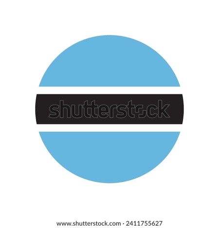 Botswana circle flag. Button flag icon. Standard color. Circle icon flag. Computer illustration. Digital illustration. Vector illustration.