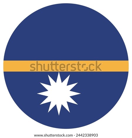 Nauru flag. Flag icon. Standard color. Circle icon flag. Computer illustration. Digital illustration. Vector illustration.
