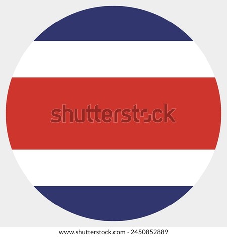 Costa Rica flag. Costa Rica circle flag. Button flag icon. Standard color. Circle icon flag. Computer illustration. Digital illustration. Vector illustration.