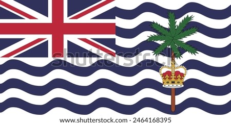 British Indian Ocean Territory flag. Flag icon. Standard color. Standard size. Rectangular flag. Computer illustration. Digital illustration. Vector illustration.