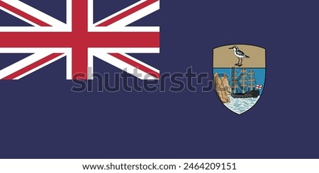 Saint Helena, Ascension and Tristan da Cunha flag. Flag icon. Standard color. Standard size. Rectangular flag. Computer illustration. Digital illustration. Vector illustration.