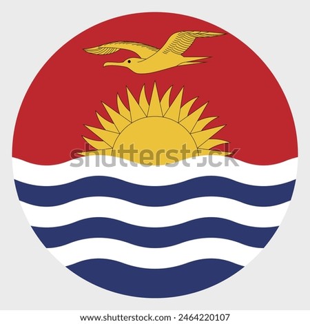 Kiribati flag. Kiribati circle flag. Flag icon. Standard color. Round flag. Computer illustration. Digital illustration. Vector illustration.