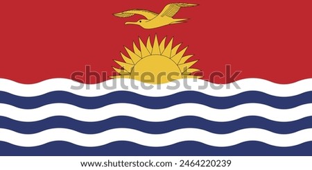 Kiribati flag. Flag of Kiribati. Flag icon. Standard color. Standard size. Rectangular flag. Computer illustration. Digital illustration. Vector illustration.