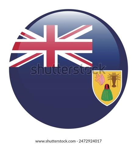 Turks and Caicos Islands flag. Turks and Caicos Islands circle flag. Flag icon. Standard color. Round flag. Computer illustration. Digital illustration. Vector illustration.