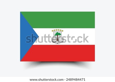 Equatorial Guinea flag. Flag of Equatorial Guinea. The official ratio. Flag icon. Standard color. Standard size. A rectangular flag. Computer illustration. Digital illustration. Vector illustration.