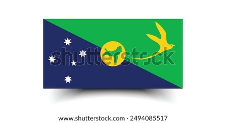Christmas Island flag. Flag of Christmas_Island. The official ratio. Flag icon. Standard color. Standard size. A rectangular flag. Computer illustration. Digital illustration. Vector illustration.