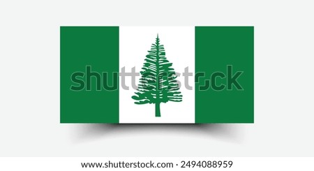 Norfolk Island flag. Flag of Norfolk Island. The official ratio. Flag icon. Standard color. Standard size. A rectangular flag. Computer illustration. Digital illustration. Vector illustration.