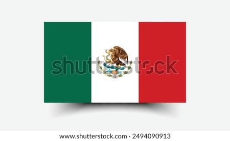 Mexico flag. Flag of Mexico. The official ratio. Flag icon. Standard color. Standard size. A rectangular flag. Computer illustration. Digital illustration. Vector illustration.