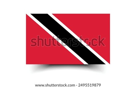 Trinidad and Tobago flag. Trinidad and Tobago national flag. Flag icon. Standard color. Standard size. A rectangular flag. Computer illustration. Digital illustration. Vector illustration.