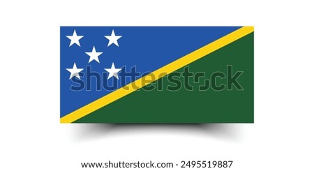 Solomon Islands flag. Flag of Solomon Islands. Solomon Islands national flag. Standard color. Standard size. Rectangular flag. Computer illustration. Digital illustration. Vector illustrati