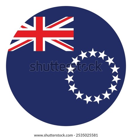 Cook Islands circle flag logo icon computer vector illustration design