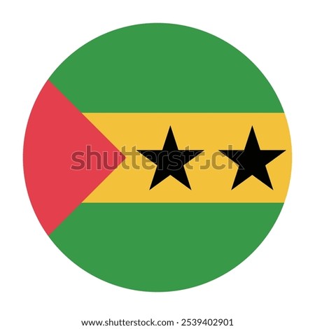 Sao Tome and Principe circle flag logo icon digital vector illustration design