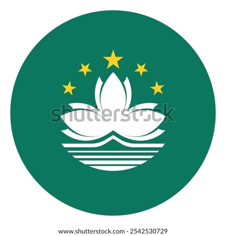 Macau circle flag logo icon computer vector illustration