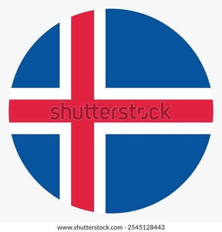 Iceland circle flag logo icon digital vector illustration