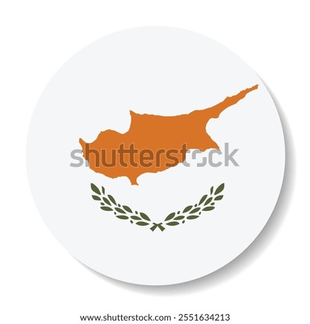 Cyprus circle flag logo icon digital vector illustration