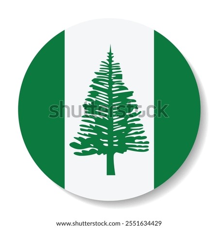 Norfolk Island circle flag logo icon digital vector illustration