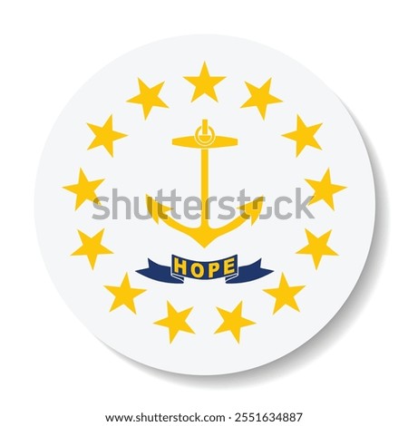 Rhode Island circle flag logo icon digital vector illustration