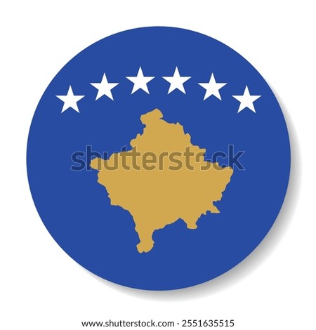 Kosovo circle flag logo icon digital vector illustration